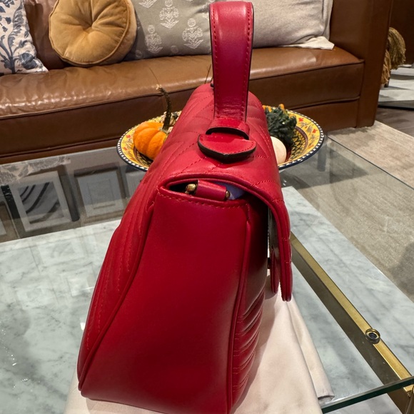 Gucci GG Marmont Small Leaather Top Handle Satchel - Picture 3 of 13